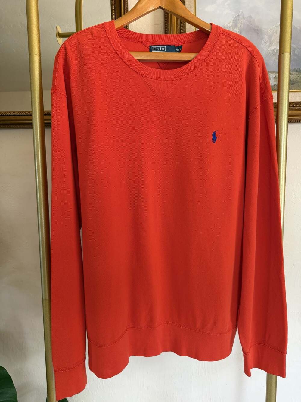 00s Vintage Polo Ralph Lauren Crewneck Washed Orange - XXL